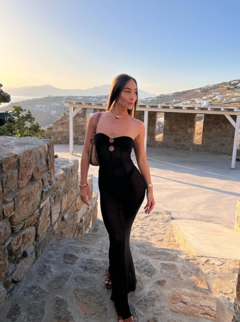CurvesSense See Through Hollow Strapless Elastic Slim Fit Sexy Coquette Vacation Dress