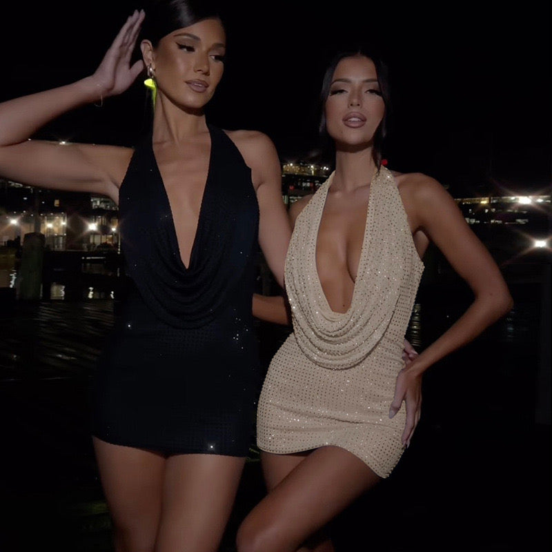 CurvesSense Backless Mini Off Shoulder Bodycon Dresses