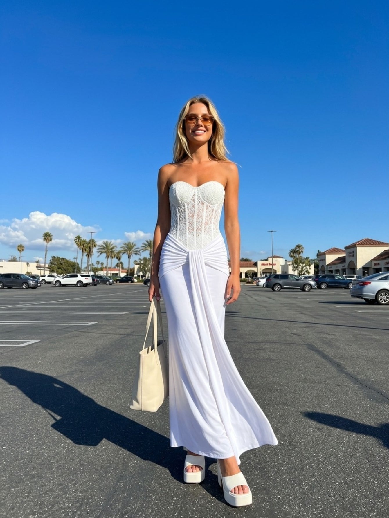 Women's Elegant Strapless Backless Long Dress with Ruched Detail Perfect for Party & Formal Events, Woven Fabric with Slight Stretch