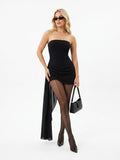 Women's One Shoulder Asymmetrical Dress - Sexy Bodycon Mini with Cape Sleeve | Elegant Cocktail Party Dress