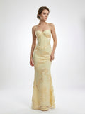 Women's Black Halter Neck Evening Gown with 3D Floral Appliques Mermaid Maxi Dress