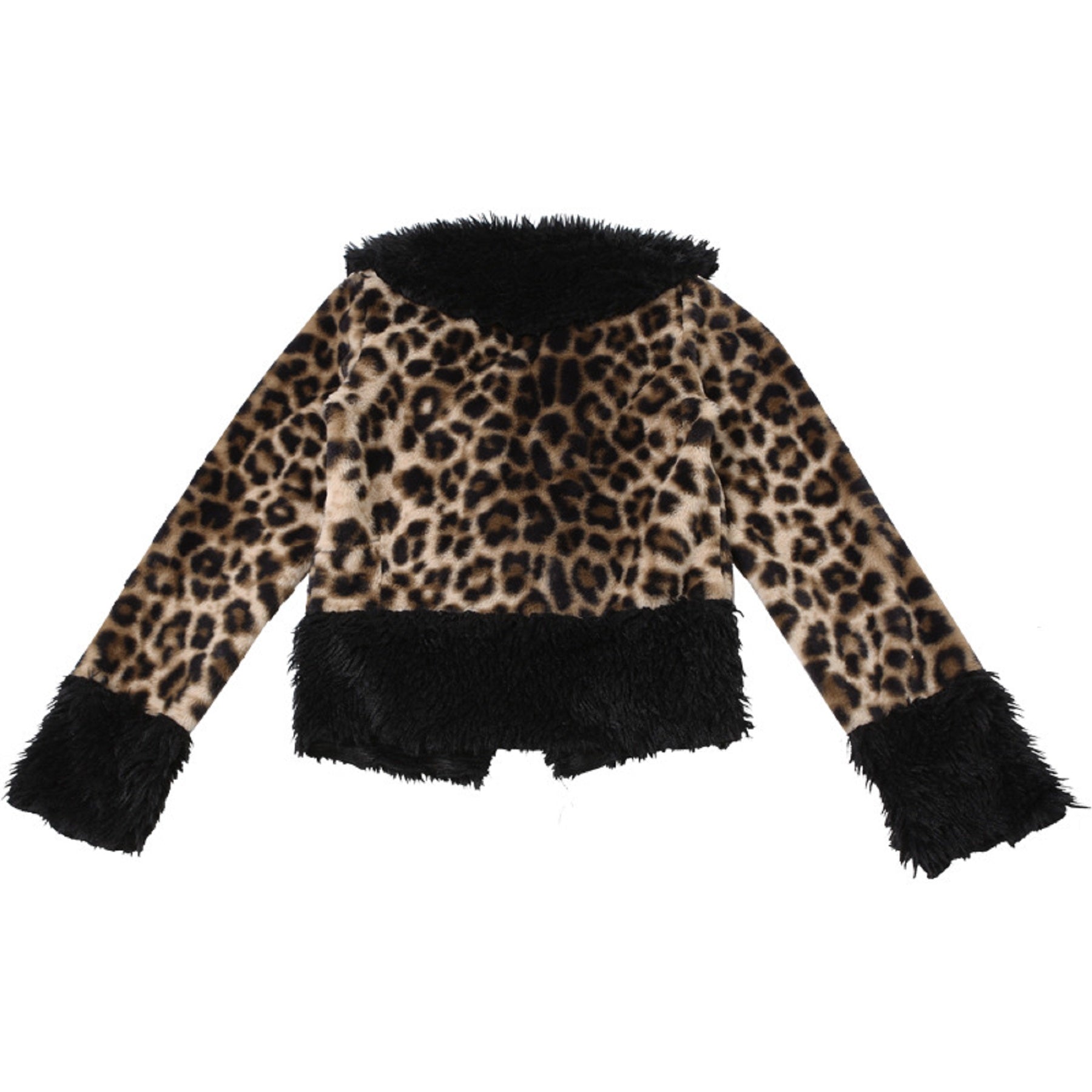 CurvesSense Autumn and winter new 2024 European and American women's retro sexy leopard print slim fur collar warm jacket